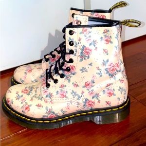 Dr Martens Vintage Rose Floral 1460 Leather Boots